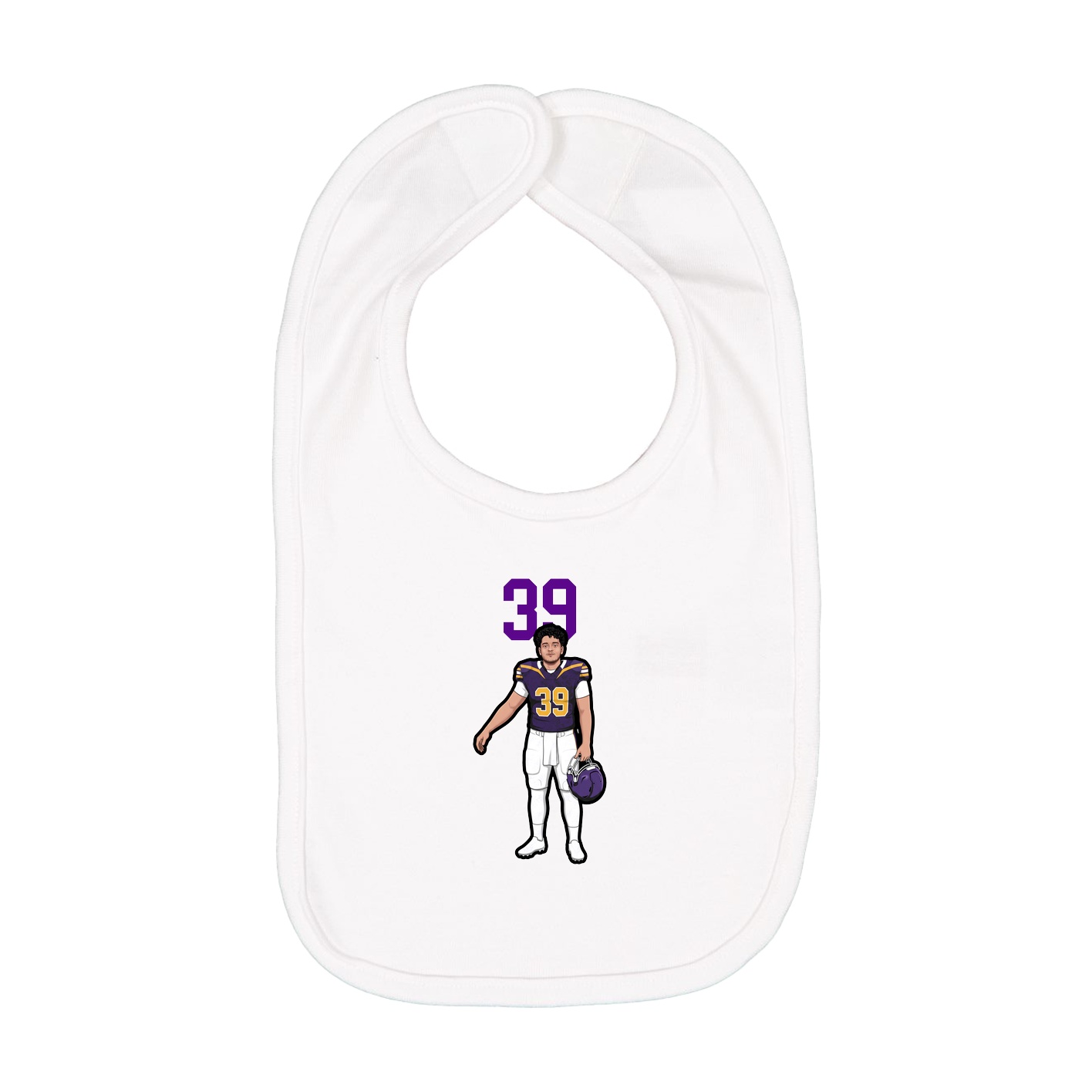 Infant Bib — Number Top in White