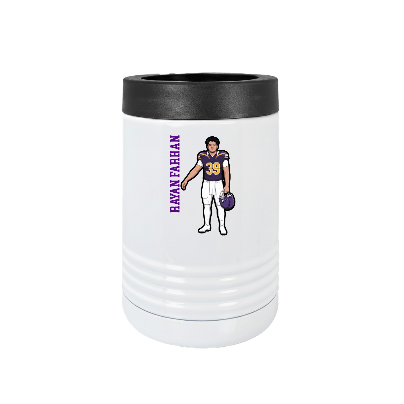 Beverage Holder — Name Vertical in White