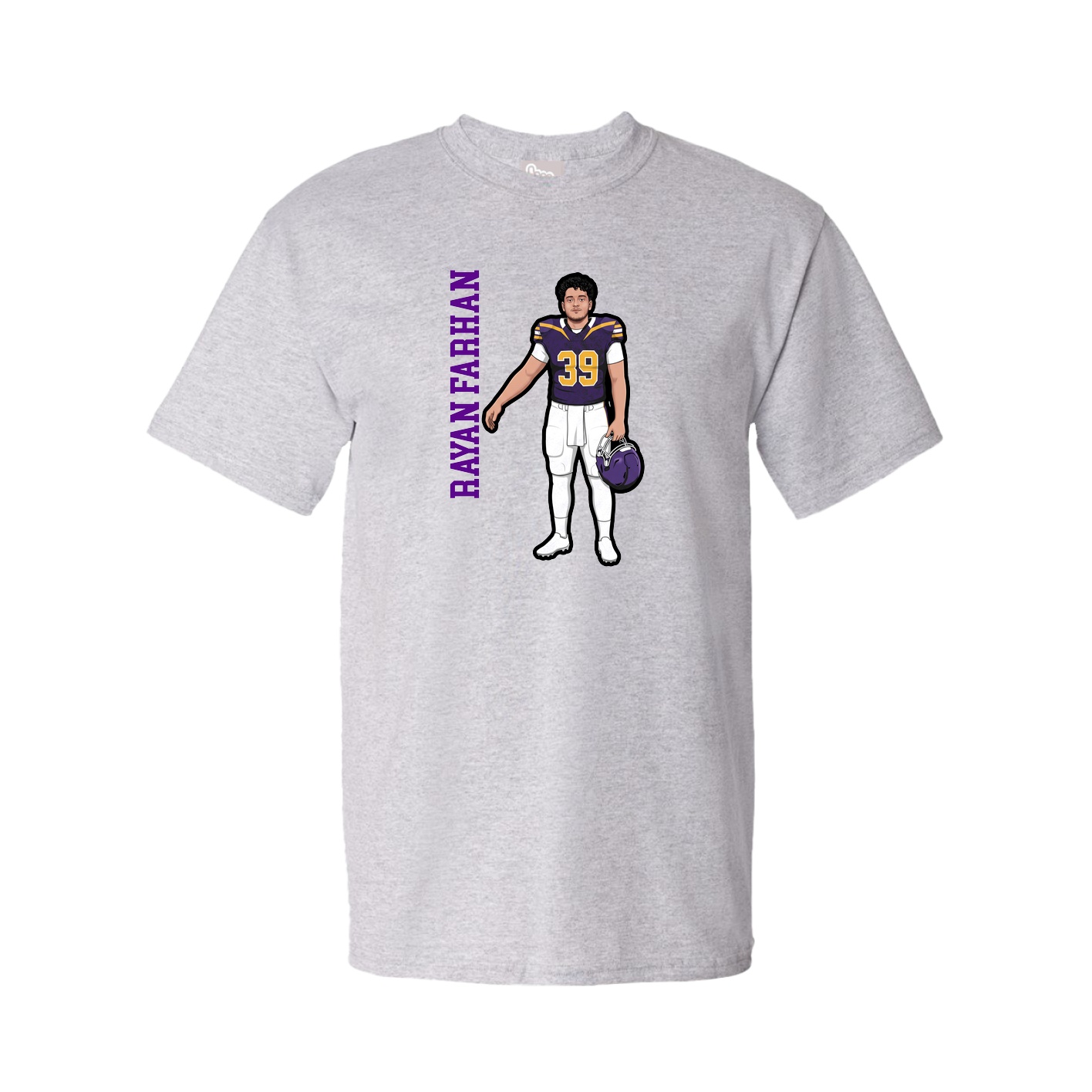 Youth Tee — Name Vertical in Grey