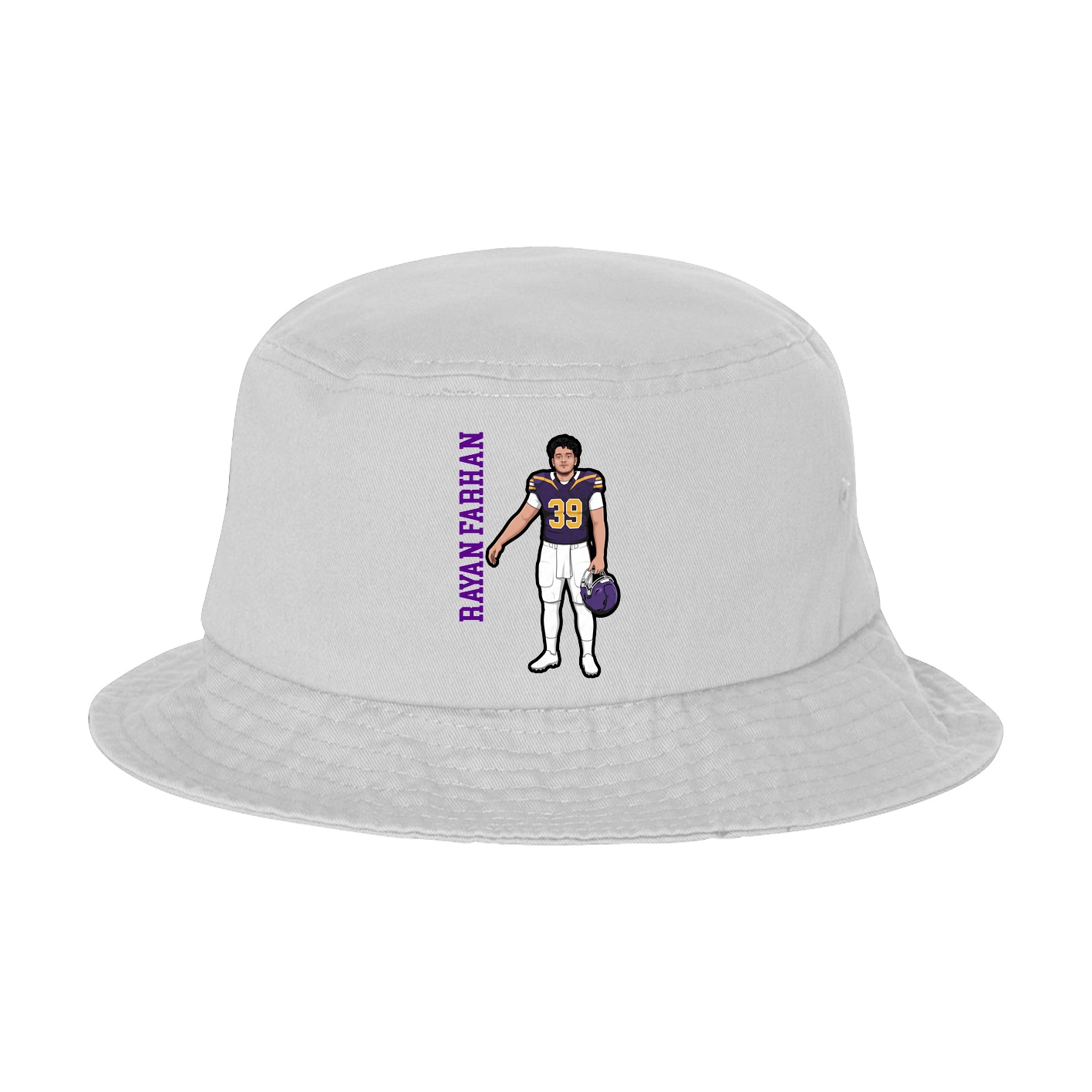 Bucket Cap — Name Vertical in White