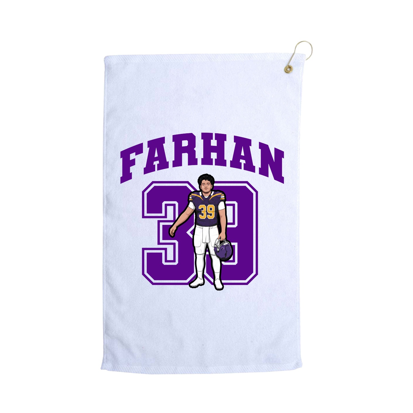 Golf Towel — Number in White