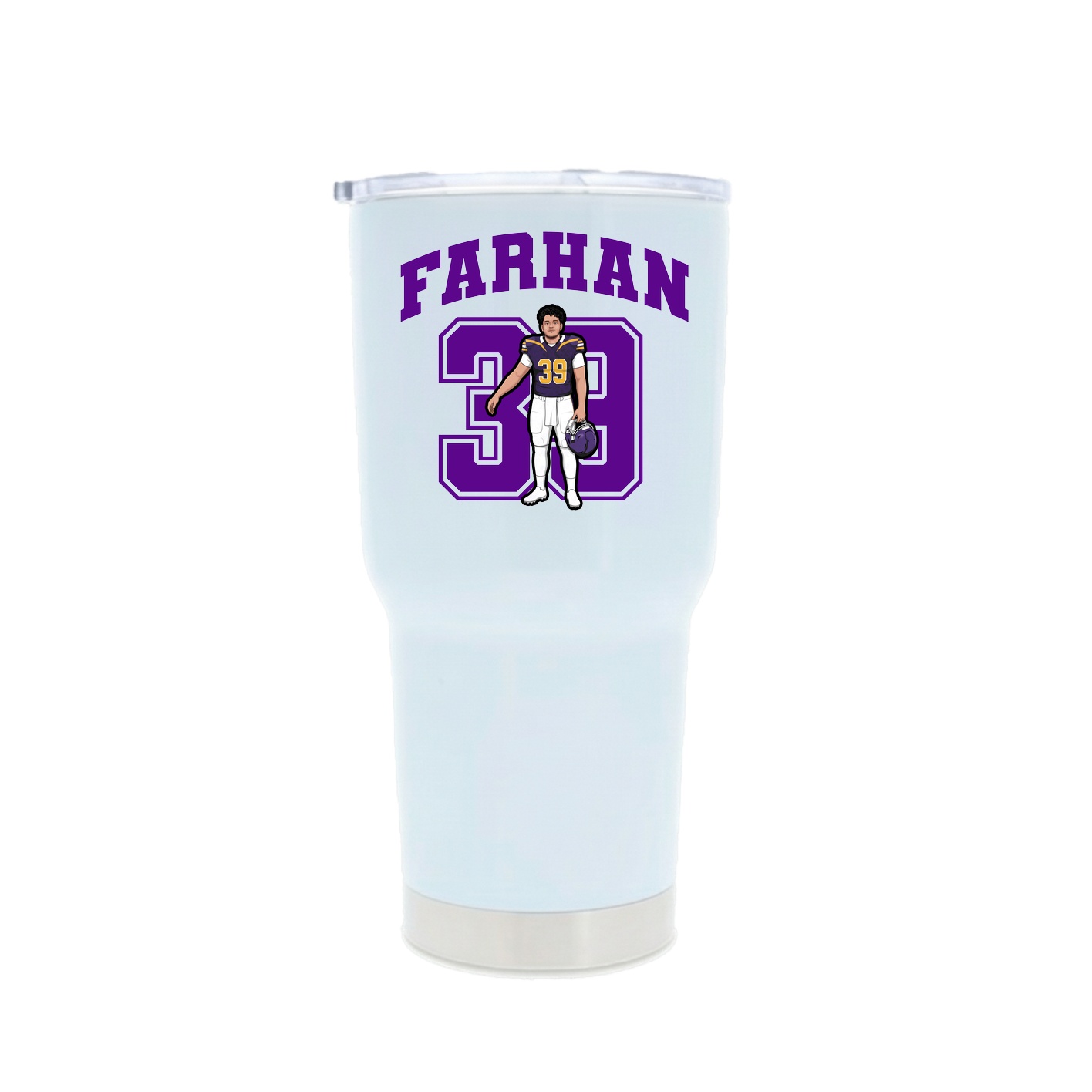 30oz Stainless Steel Tumbler — Number in White