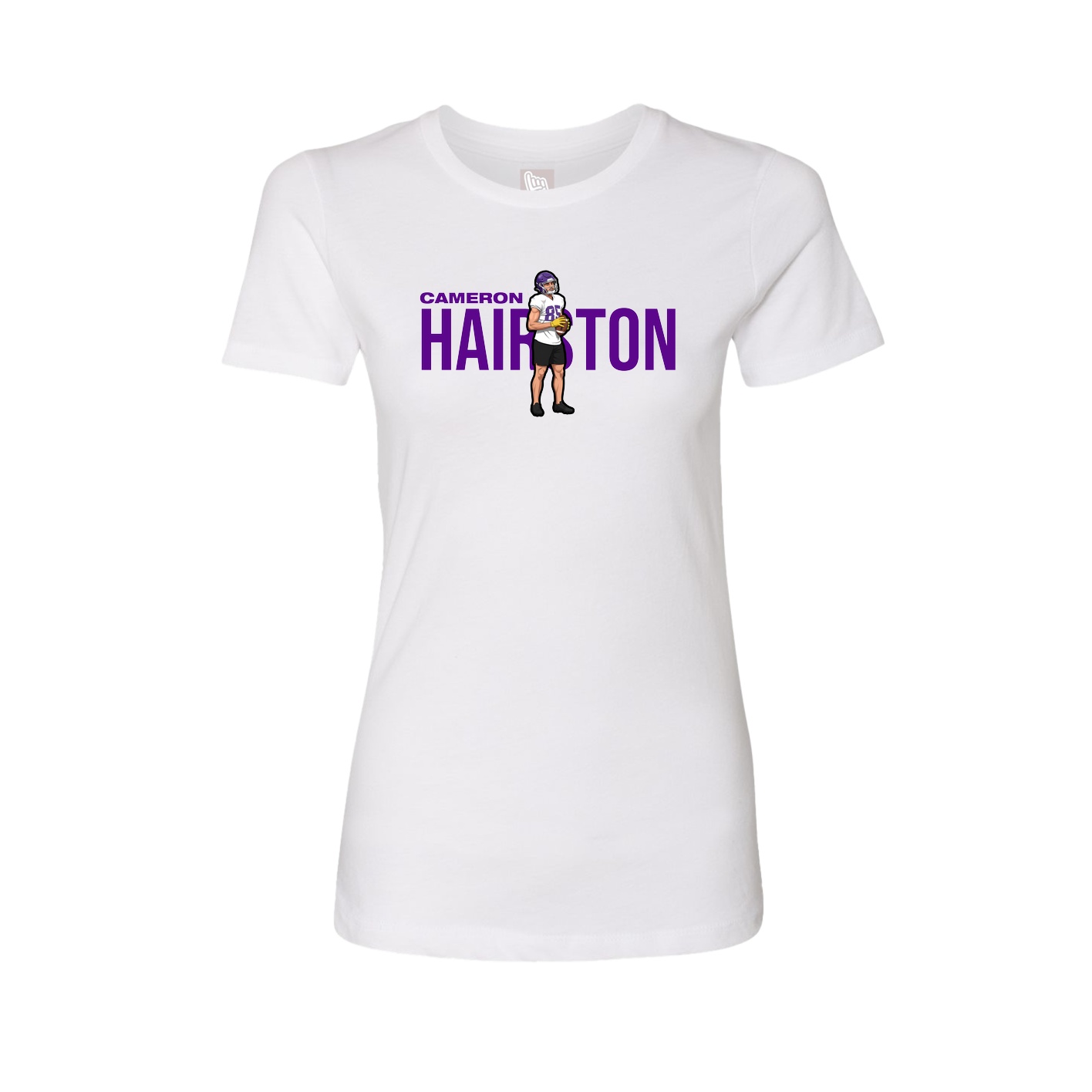 Fitted Women's Tee — Player Name in White