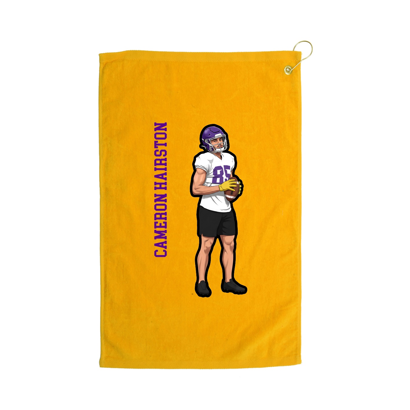 Golf Towel — Name Vertical in Gold