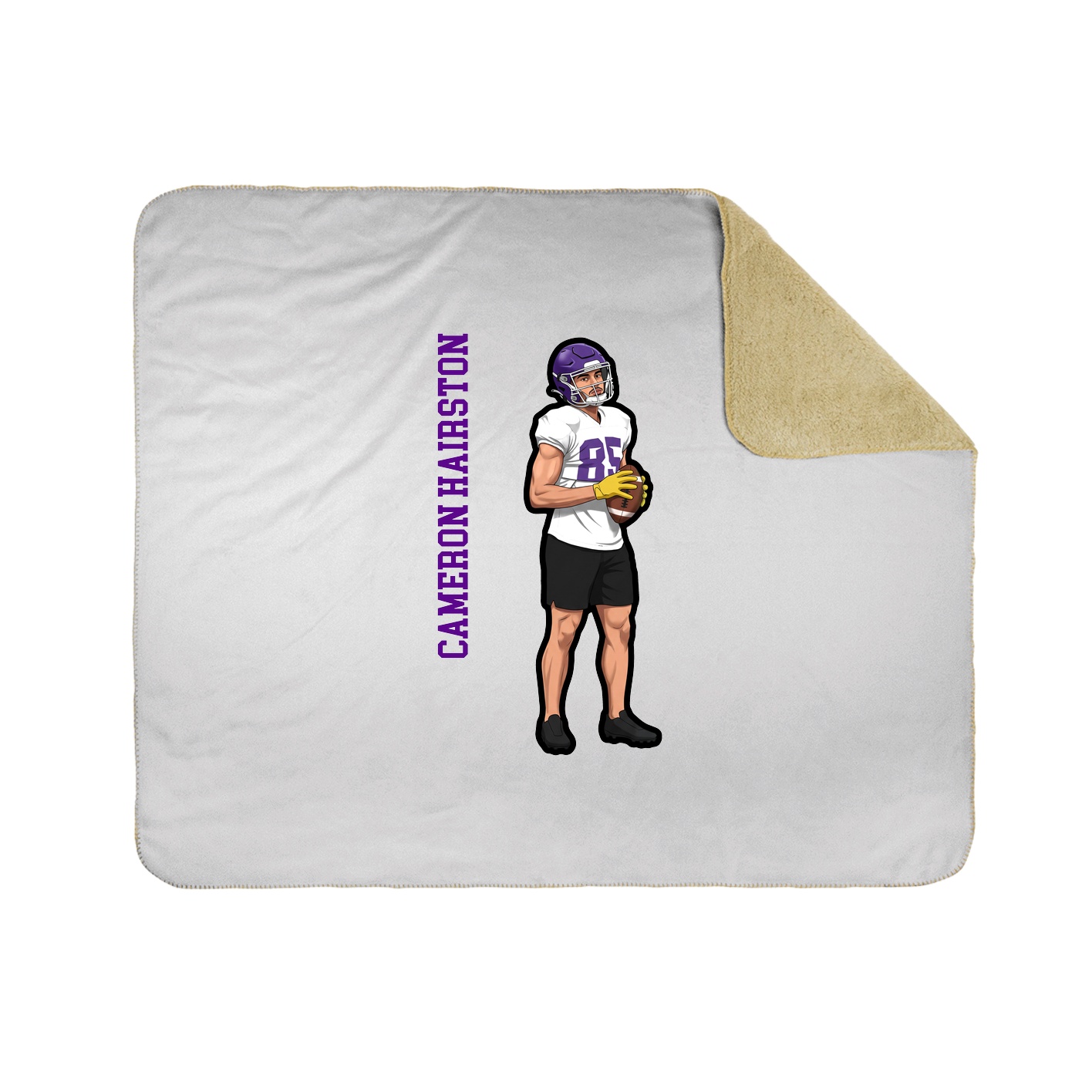 Throw Blanket — Name Vertical in White