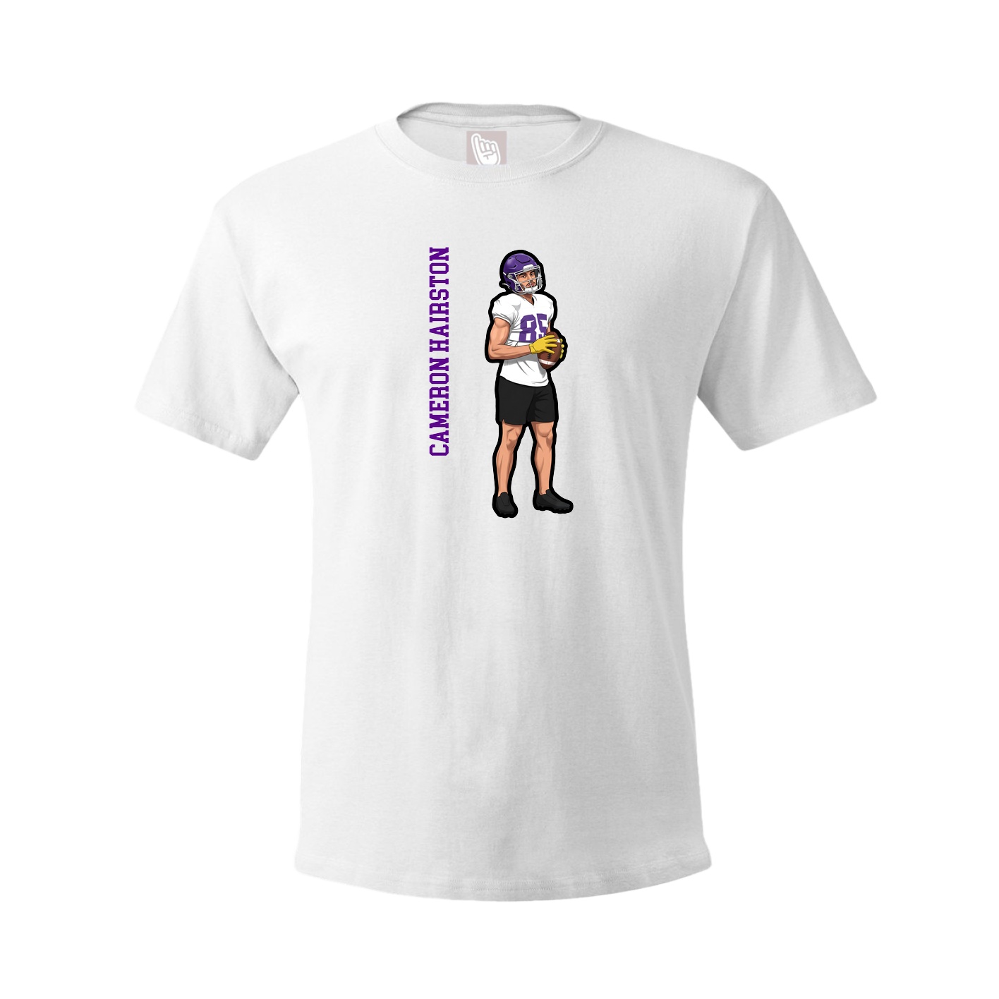 Youth Tee — Name Vertical in White