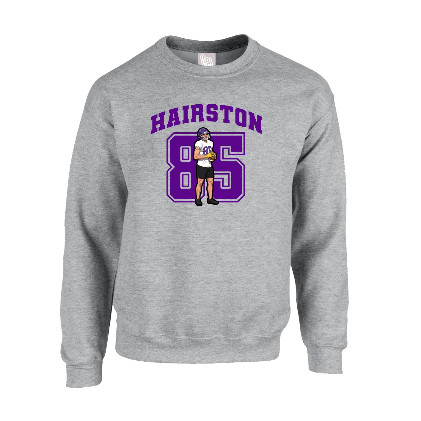 Fleece Crew — Number in Grey