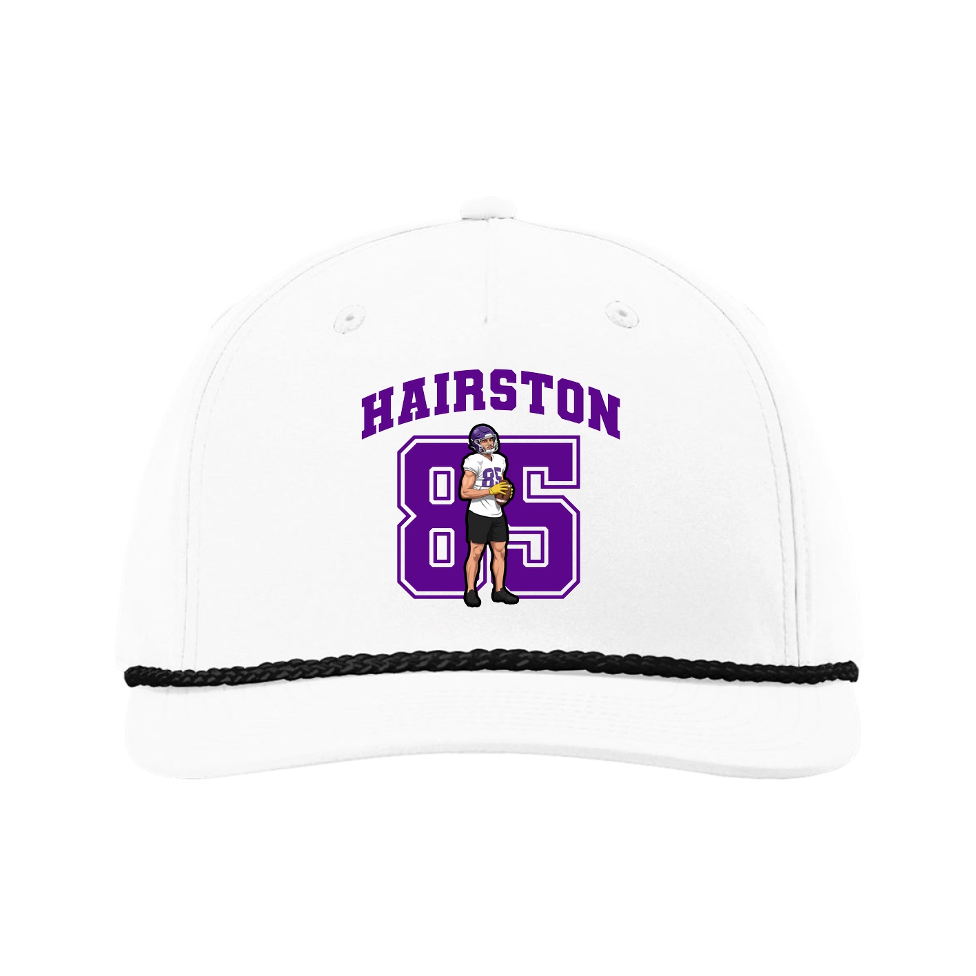 Five-Panel Classic Rope Cap — Number in White
