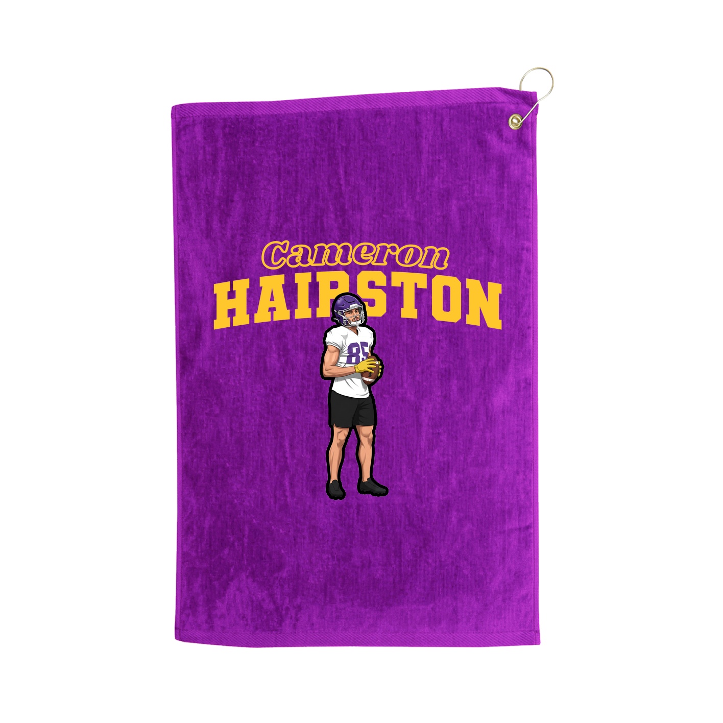 Golf Towel — Name Arch in Purple