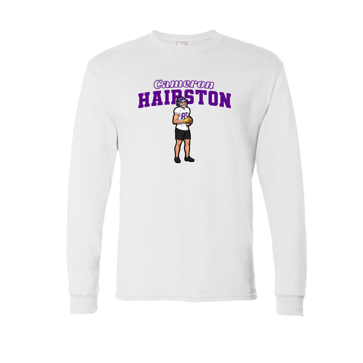 Long Sleeve Tee — Name Arch in White