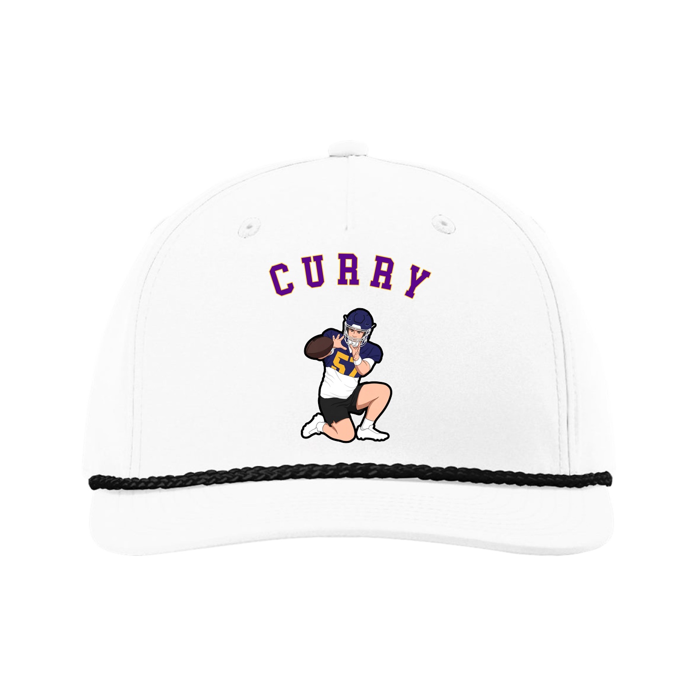 Five-Panel Classic Rope Cap — Shirsey Arch in White