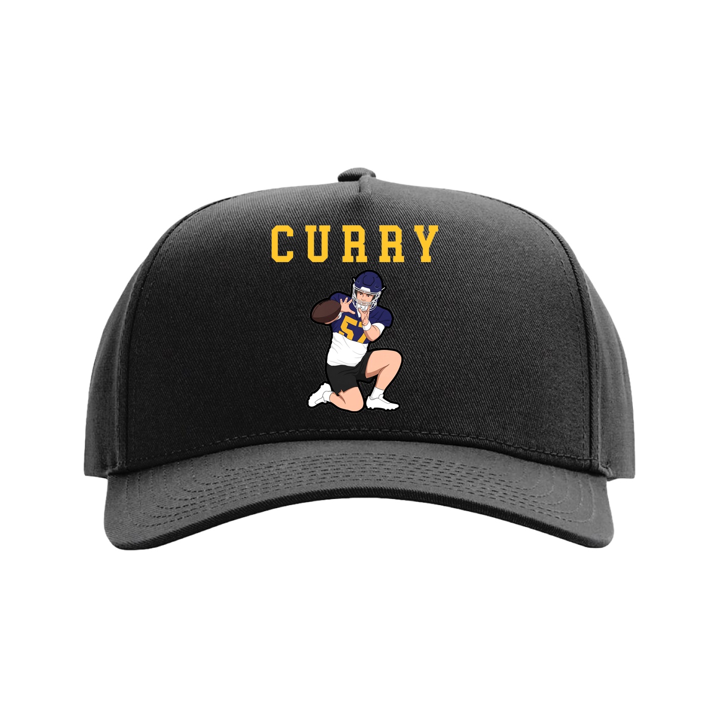 Full Fabric Five-Panel Champ Cap — Shirsey in Black