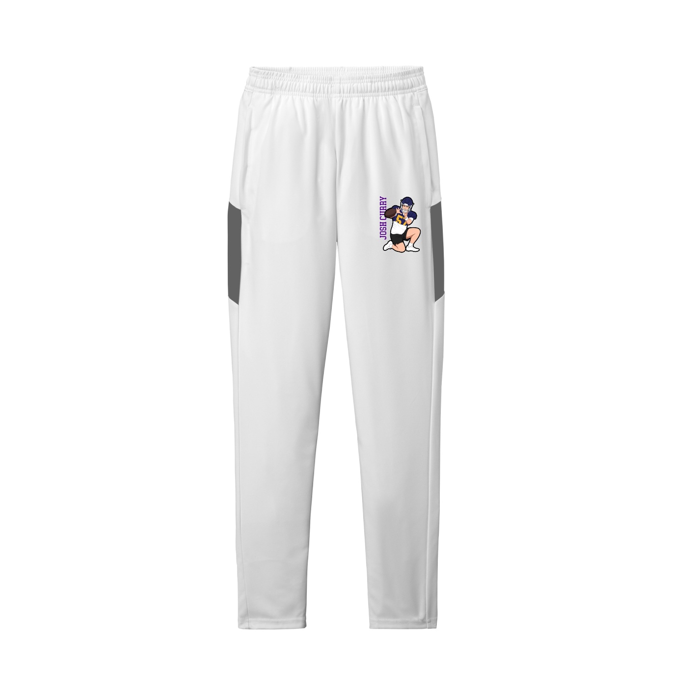 Team Travel Pant — Name Vertical in White/Grey