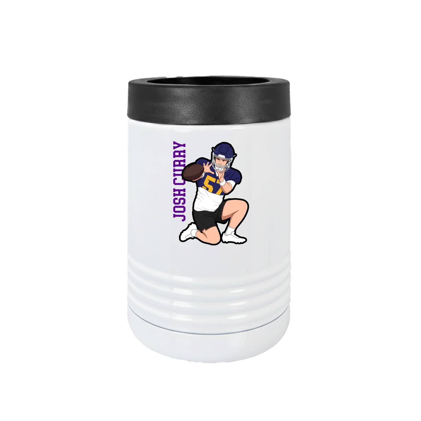 Beverage Holder — Name Vertical in White