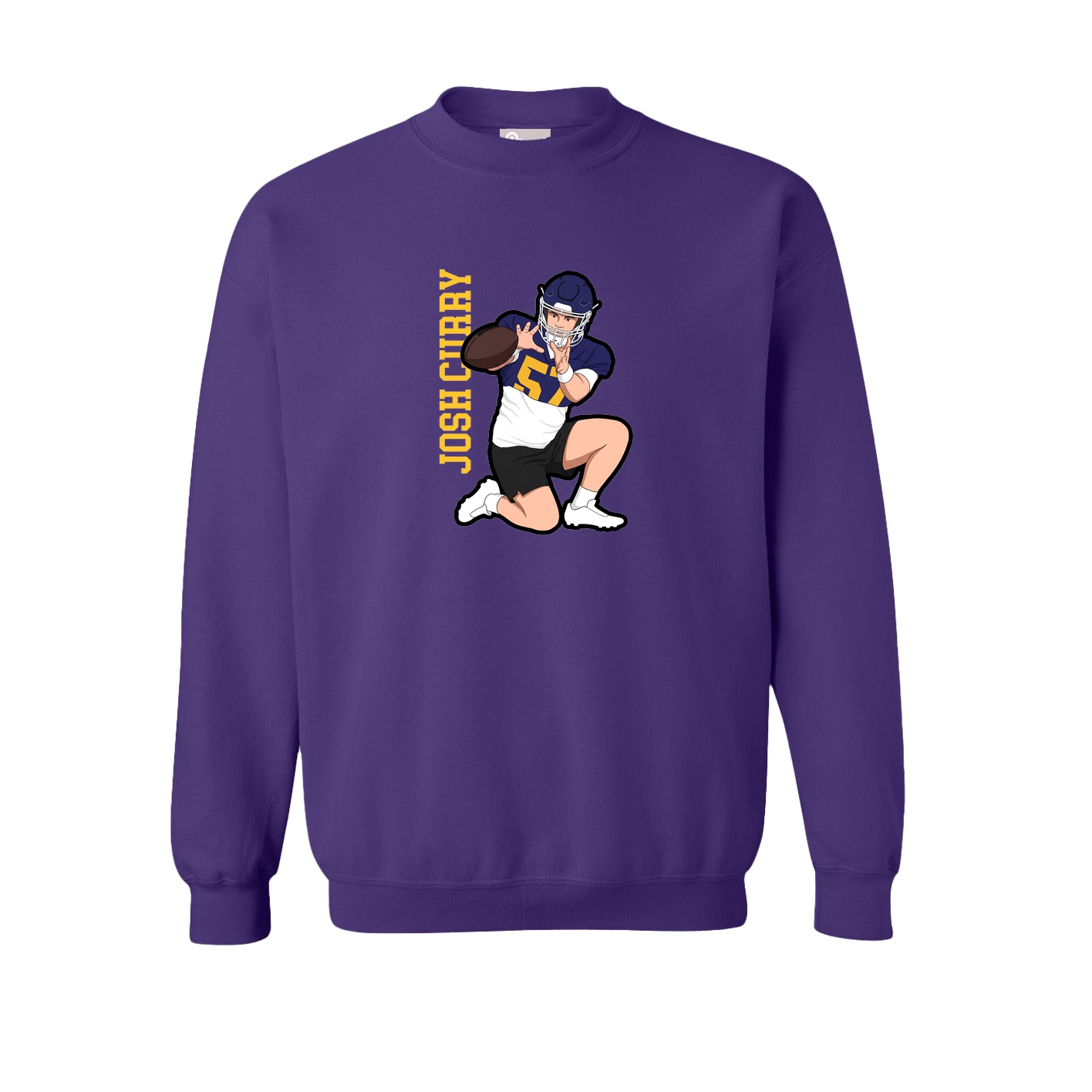 Fleece Crew — Name Vertical in Purple