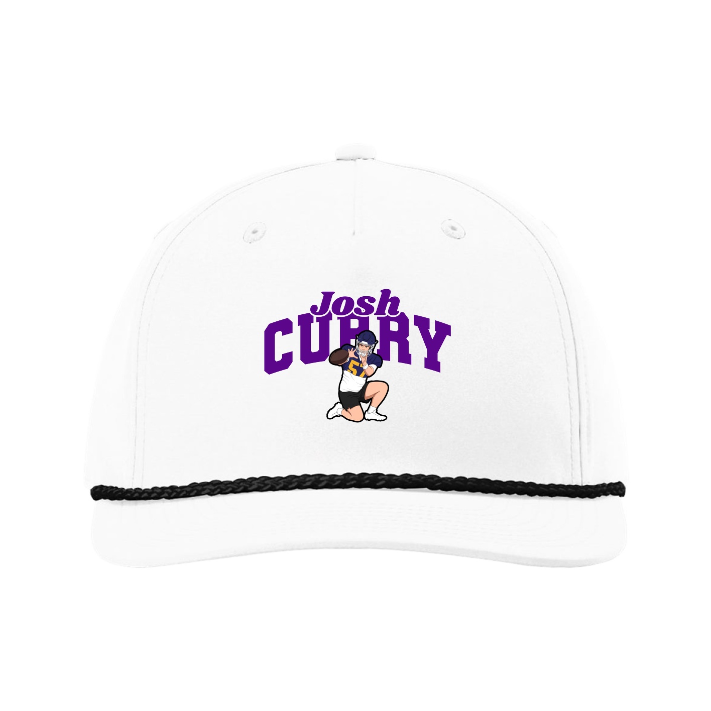 Five-Panel Classic Rope Cap — Signature Arch in White