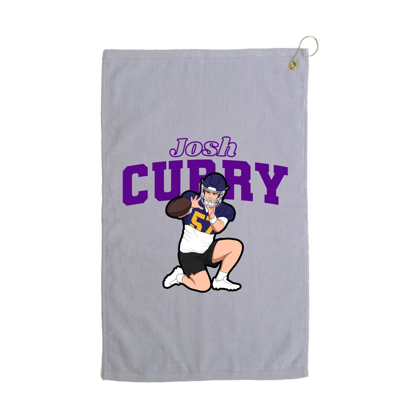 Golf Towel — Name Arch in Grey