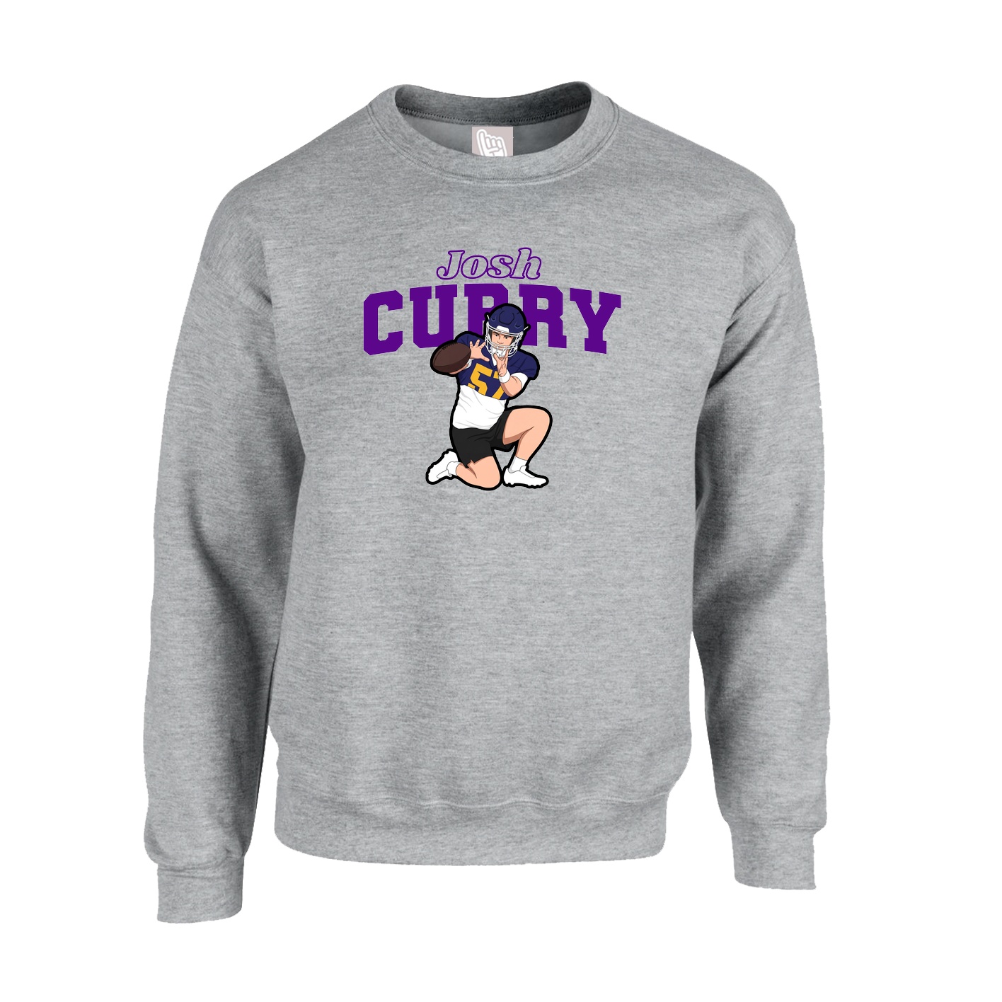 Fleece Crew — Name Arch in Grey