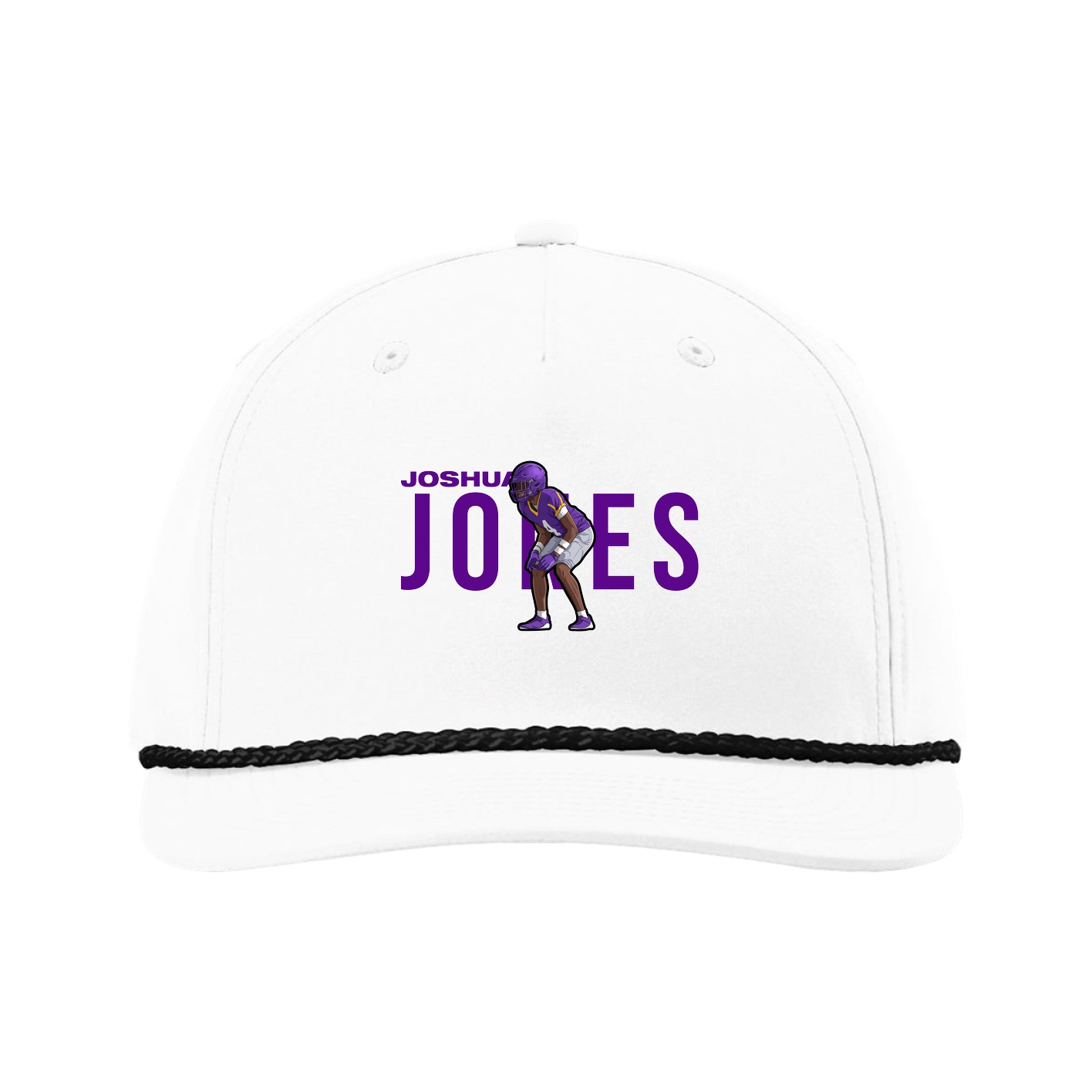 Five-Panel Classic Rope Cap — Player Name in White