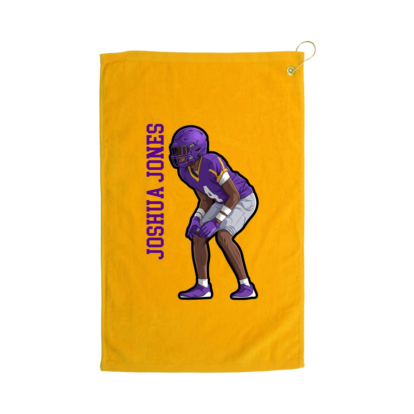 Golf Towel — Name Vertical in Gold