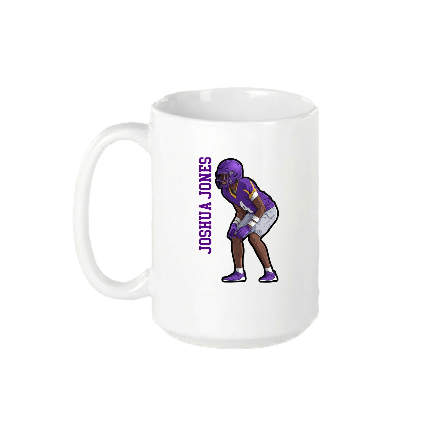 15oz Coffee Mug — Name Vertical in White