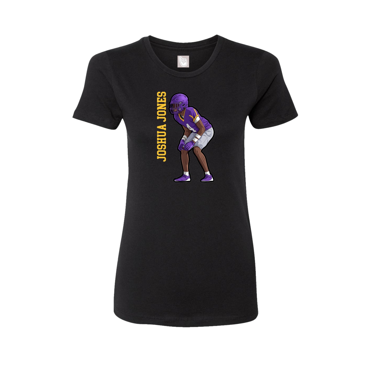 Fitted Women's Tee — Name Vertical in Black