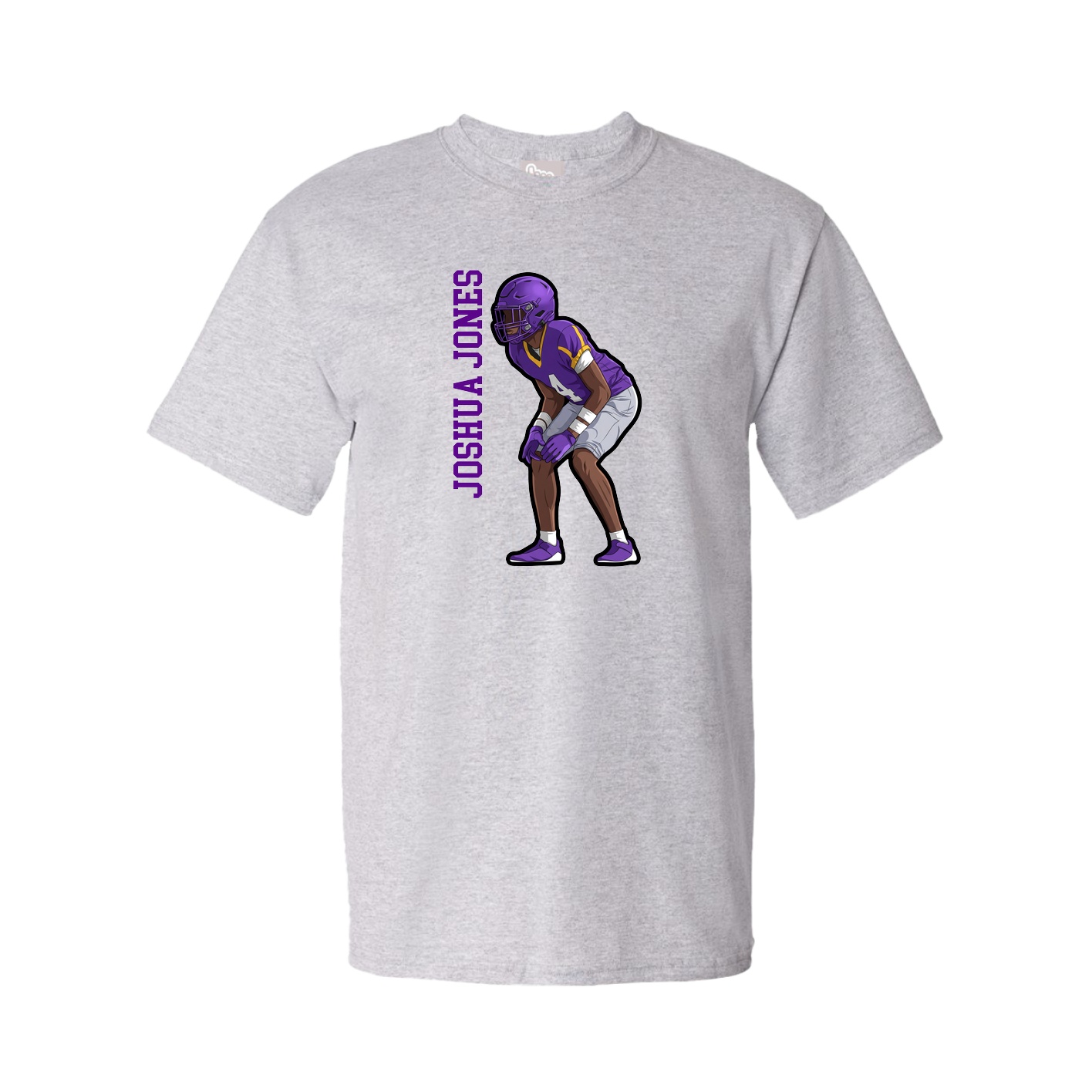 Youth Tee — Name Vertical in Grey