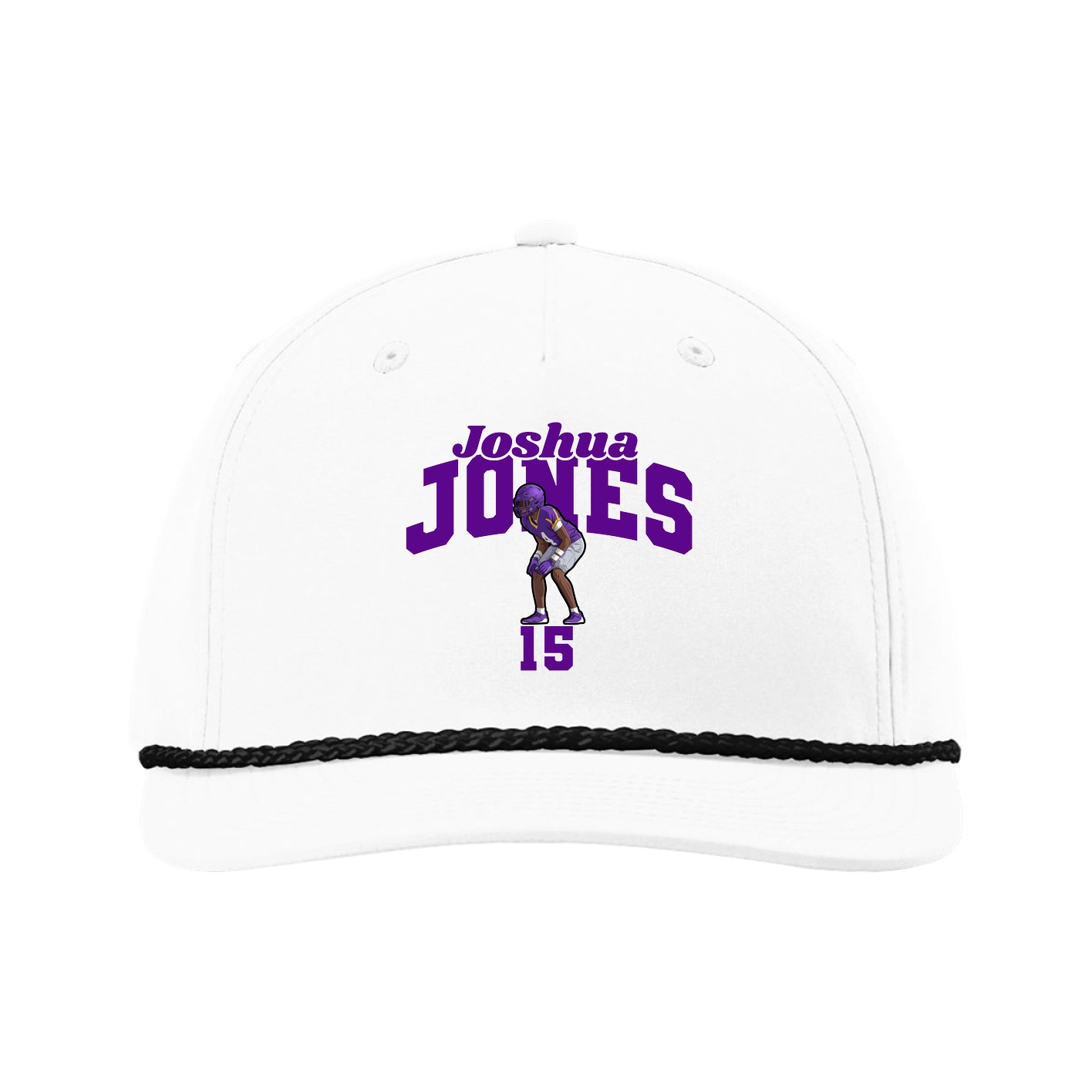 Five-Panel Classic Rope Cap — Signature Arch in White
