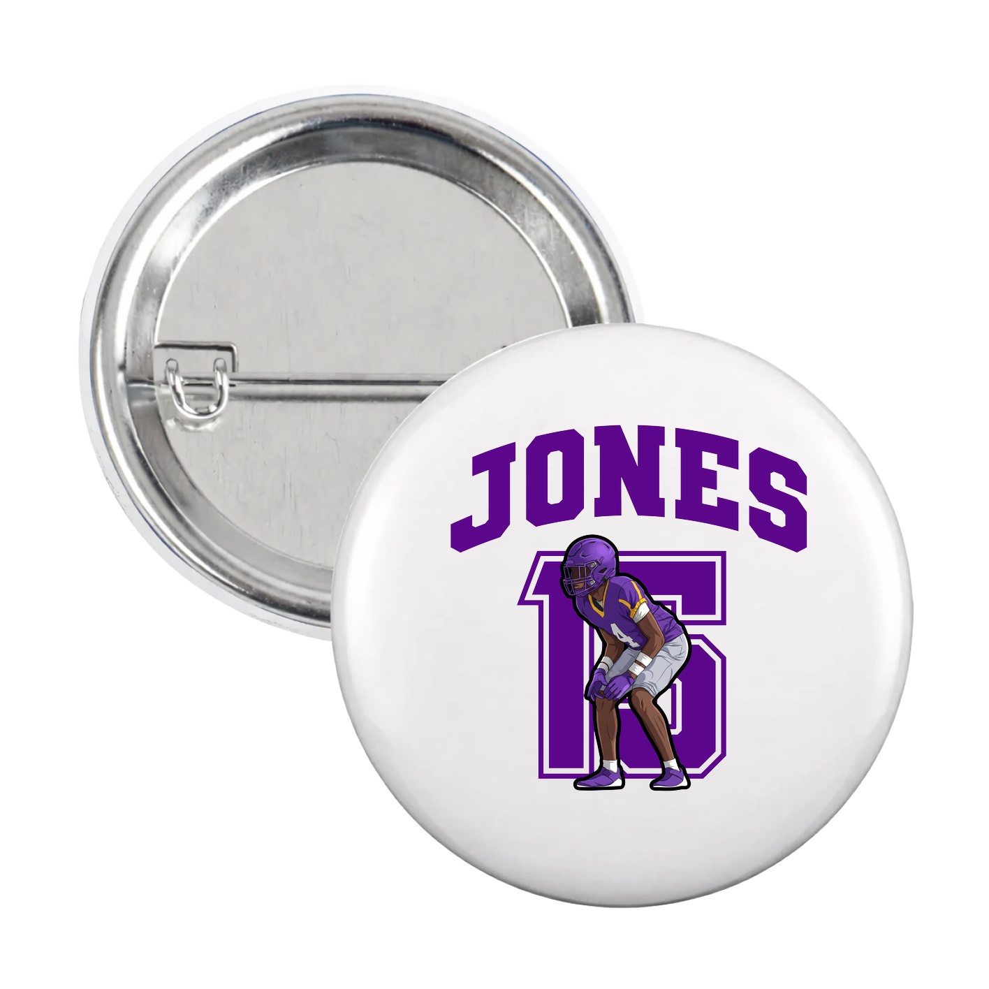 Game Day Button — Number in White