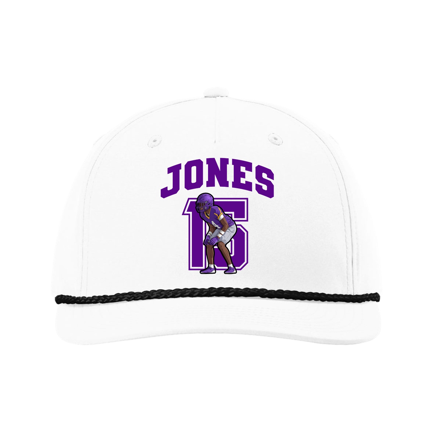 Five-Panel Classic Rope Cap — Number in White
