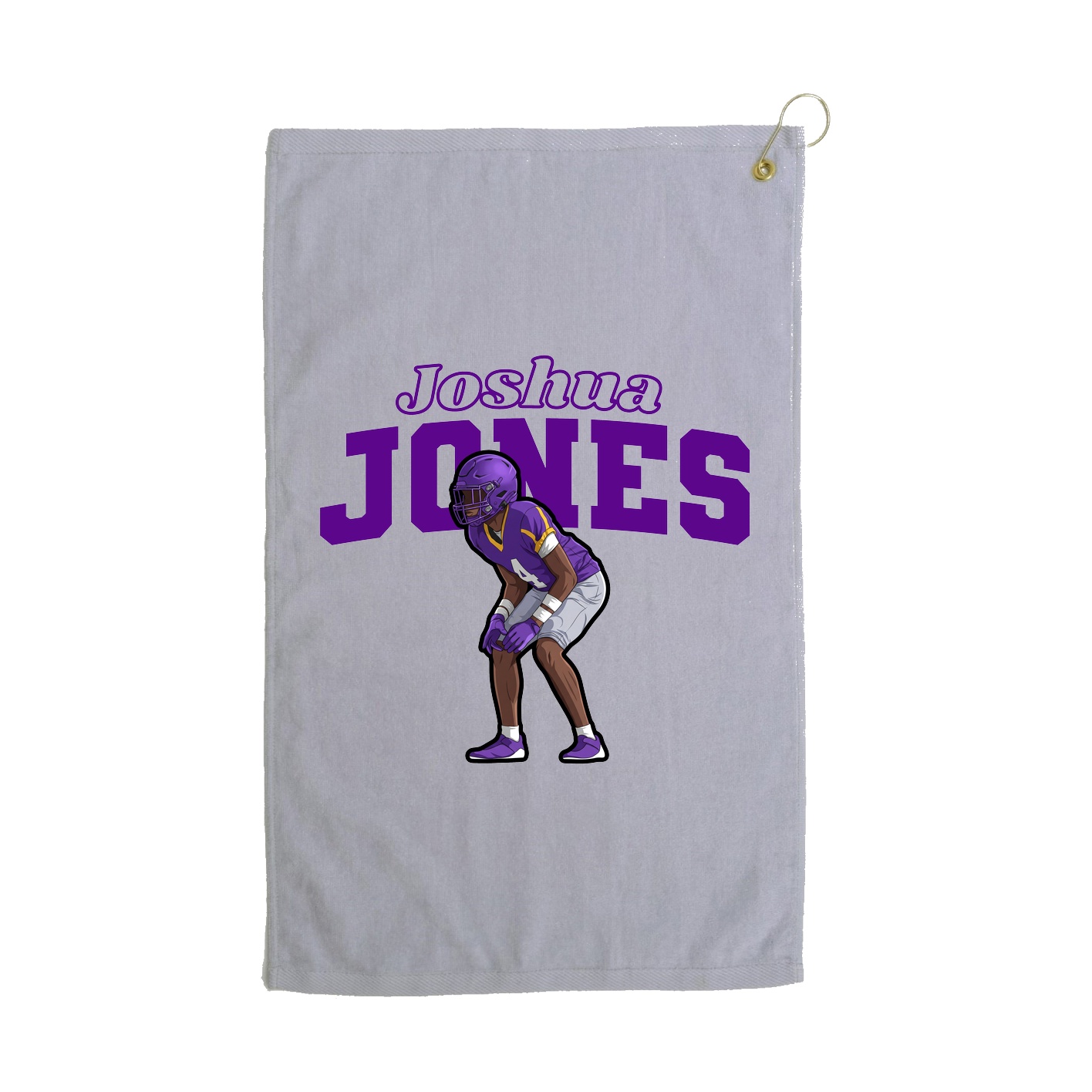Golf Towel — Name Arch in Grey
