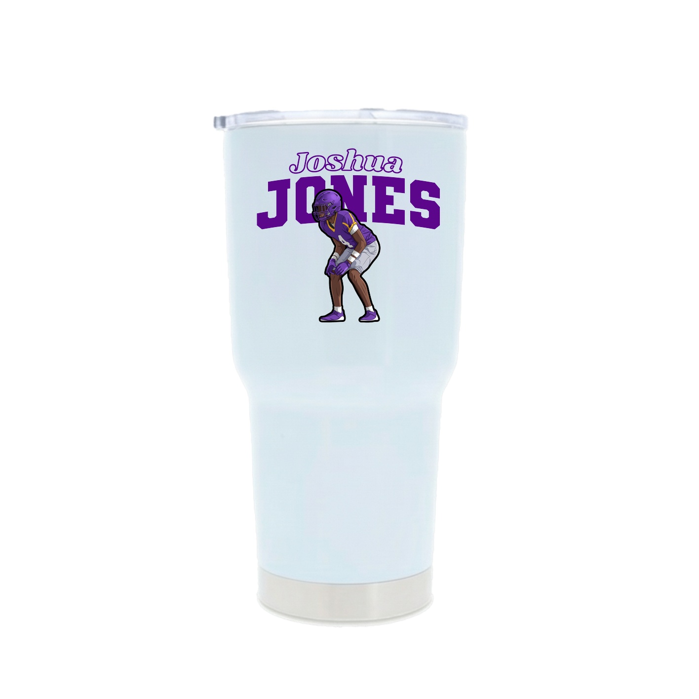 30oz Stainless Steel Tumbler — Name Arch in White