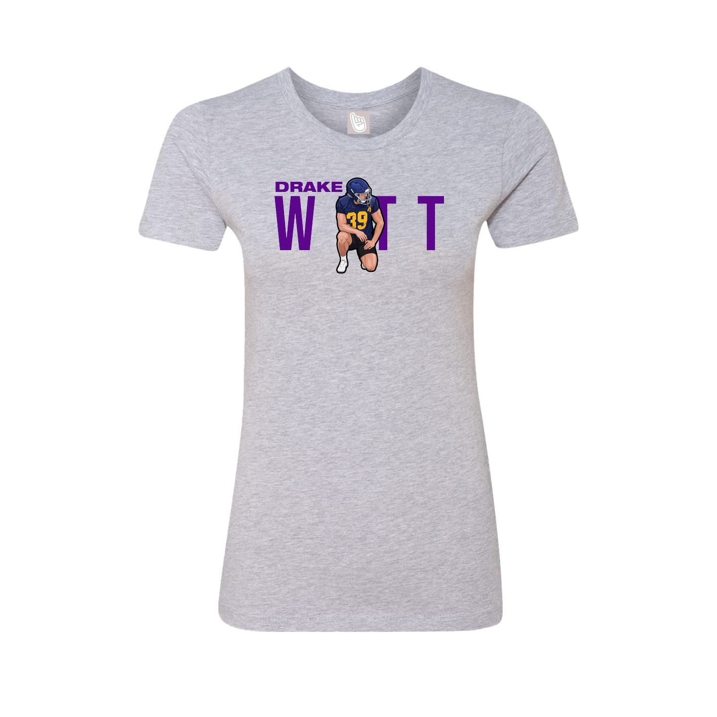Fitted Women's Tee — Player Name in Grey