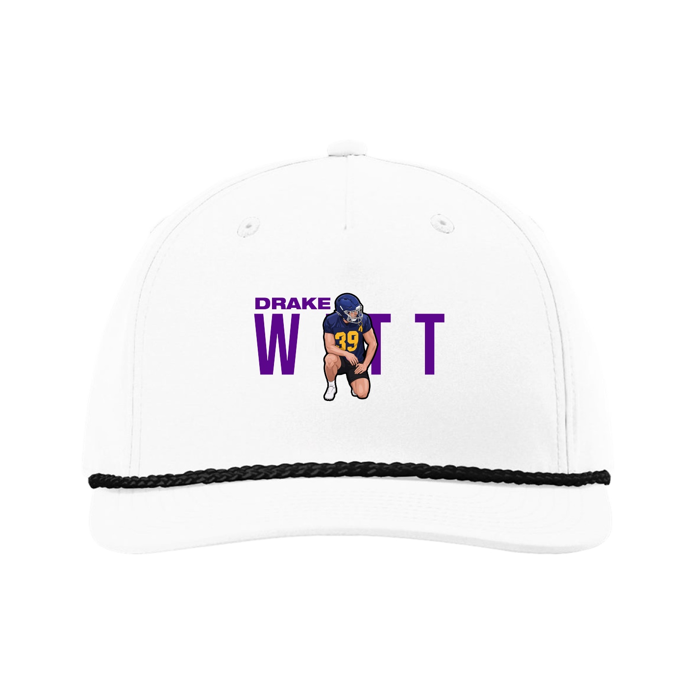 Five-Panel Classic Rope Cap — Player Name in White