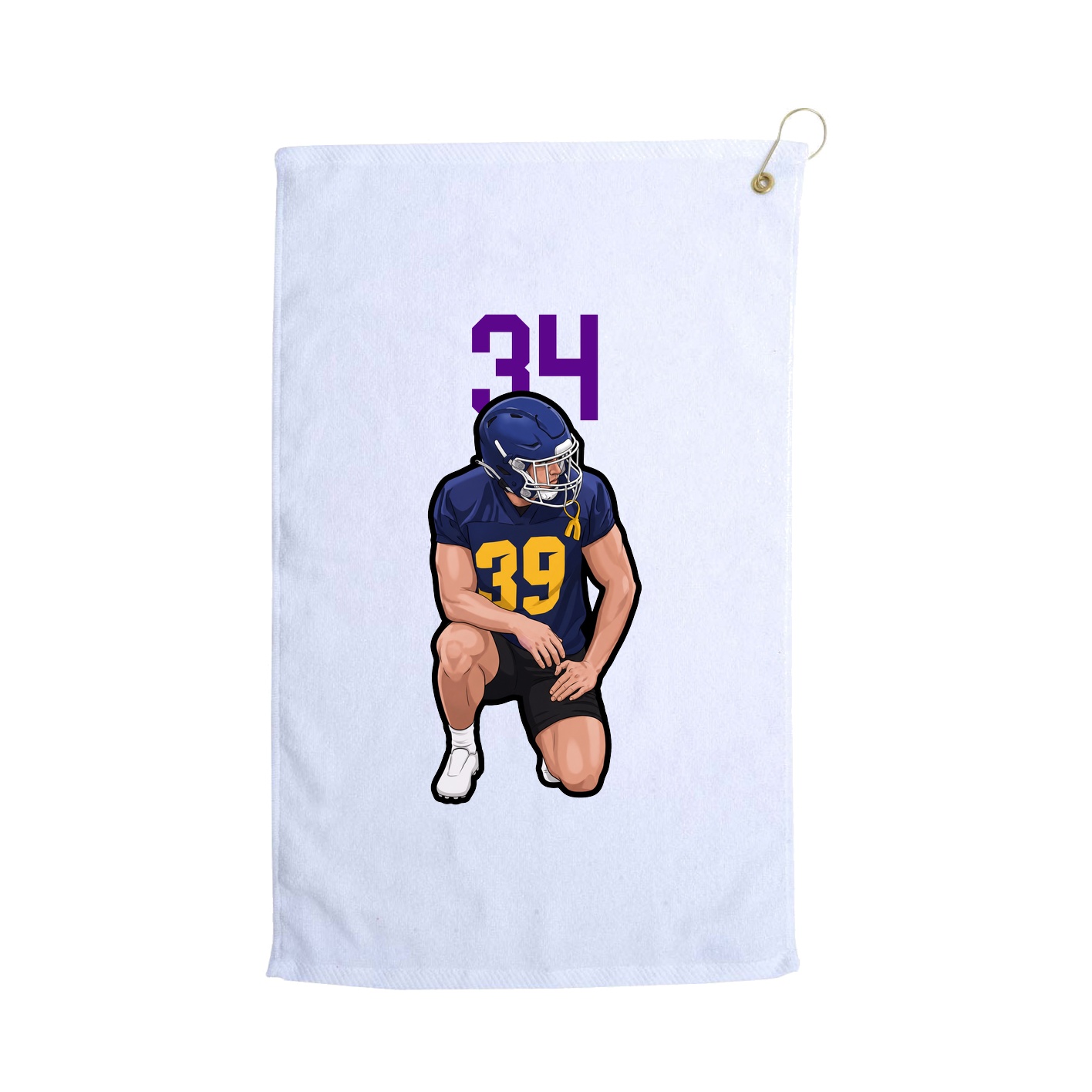 Golf Towel — Number Top in White