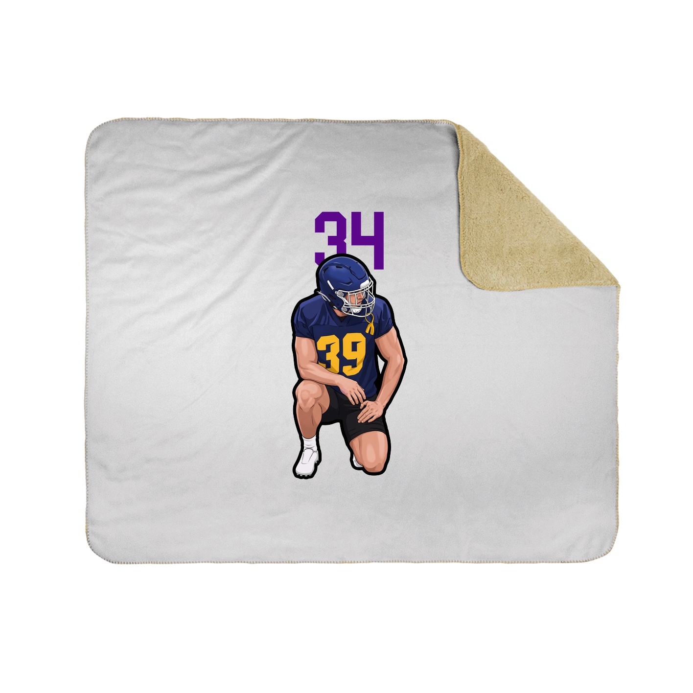 Throw Blanket — Number Top in White