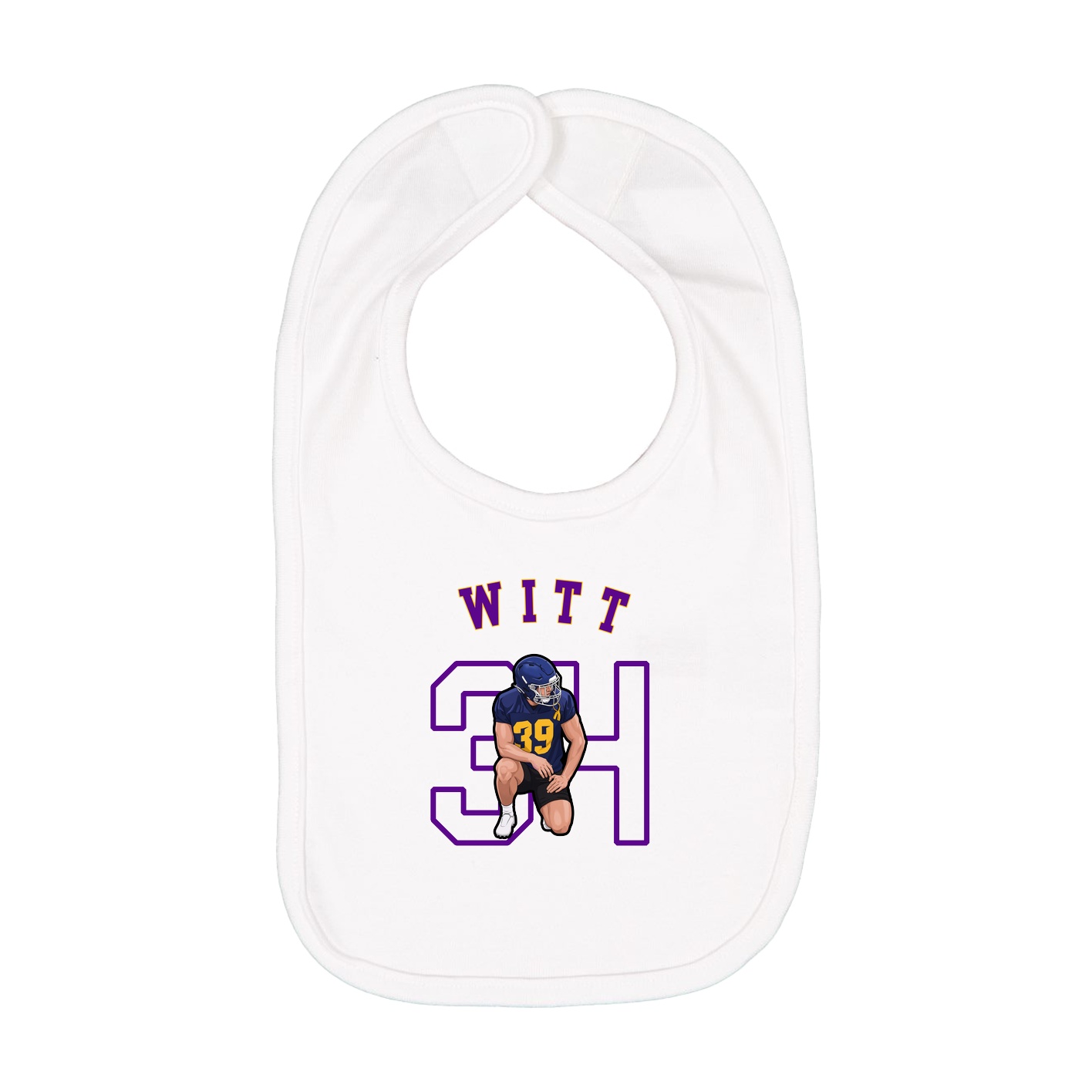 Infant Bib — Shirsey Arch in White