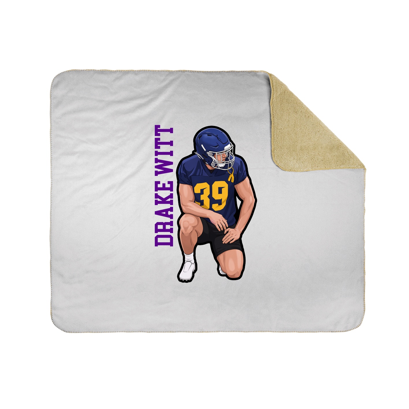 Throw Blanket — Name Vertical in White