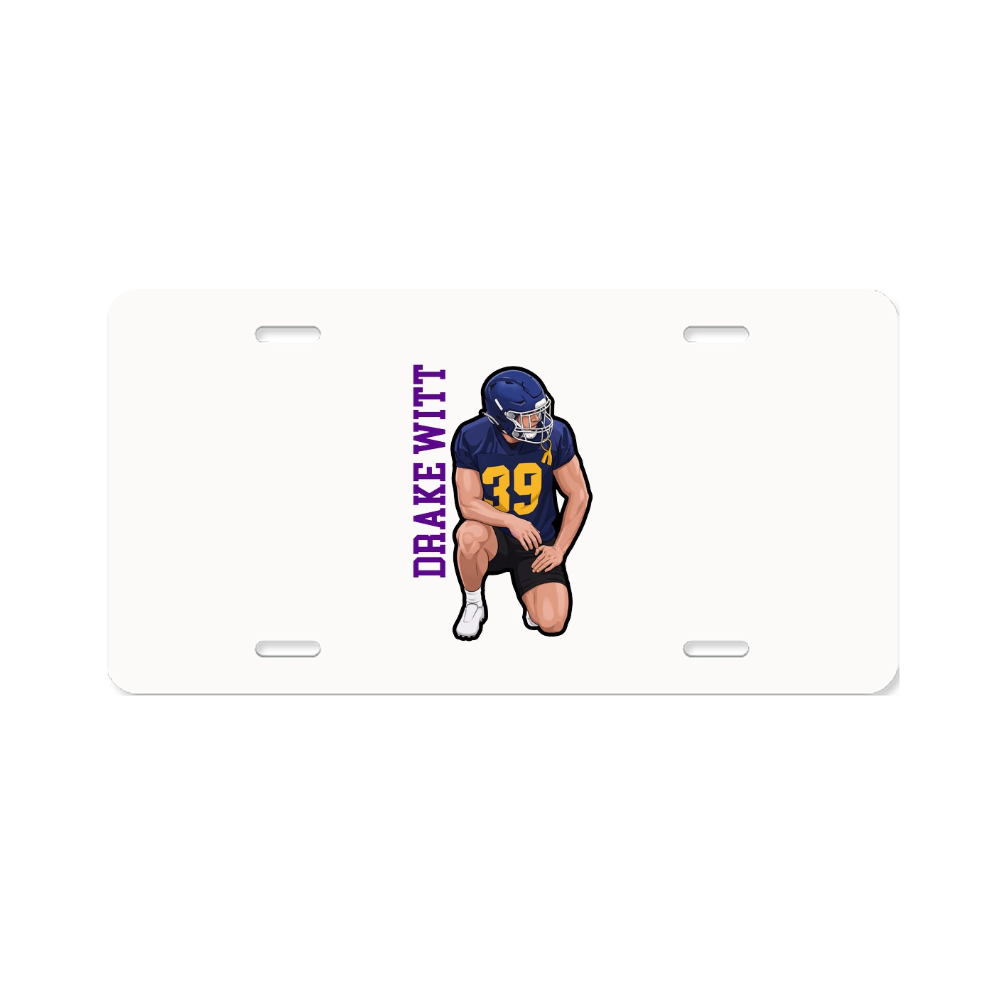License Plate — Name Vertical in Classic