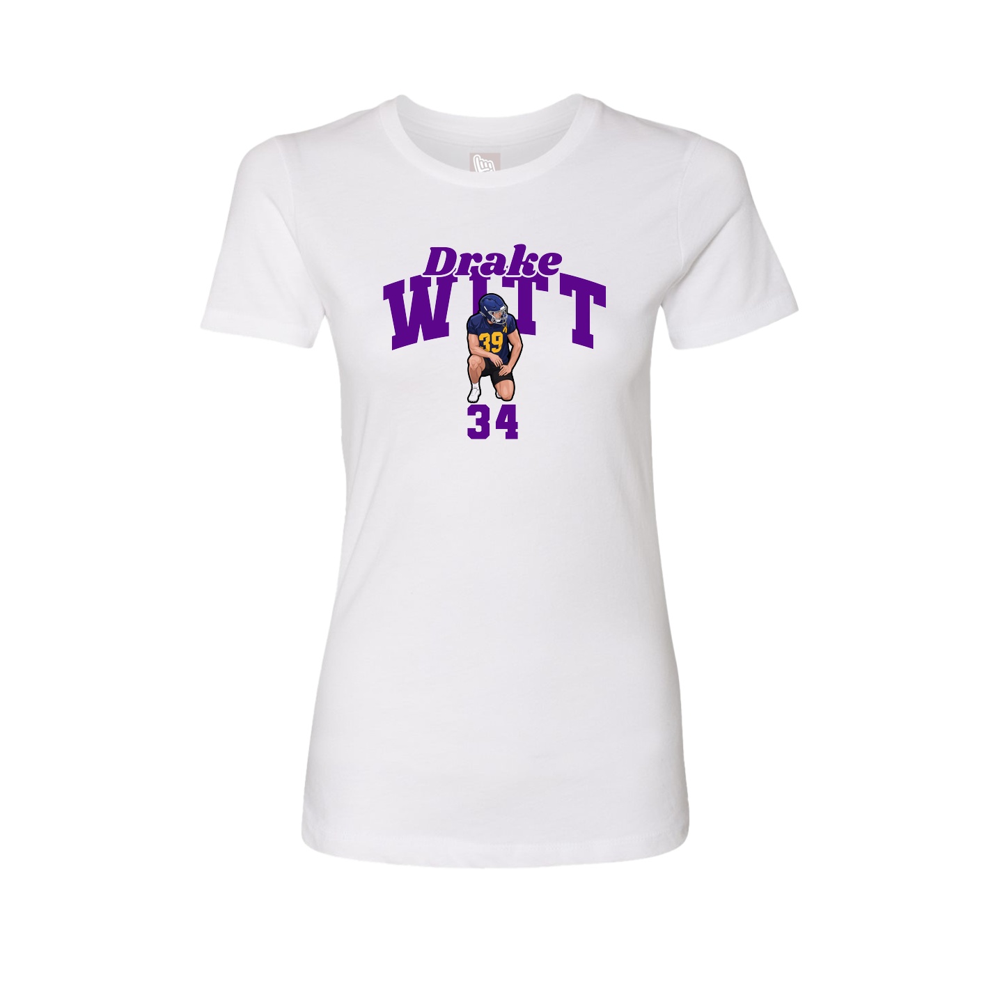 Fitted Women's Tee — Signature Arch in White