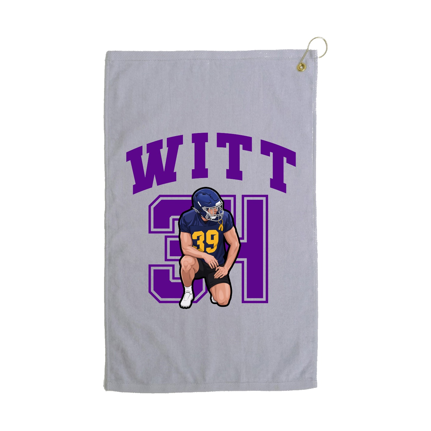 Golf Towel — Number in Grey