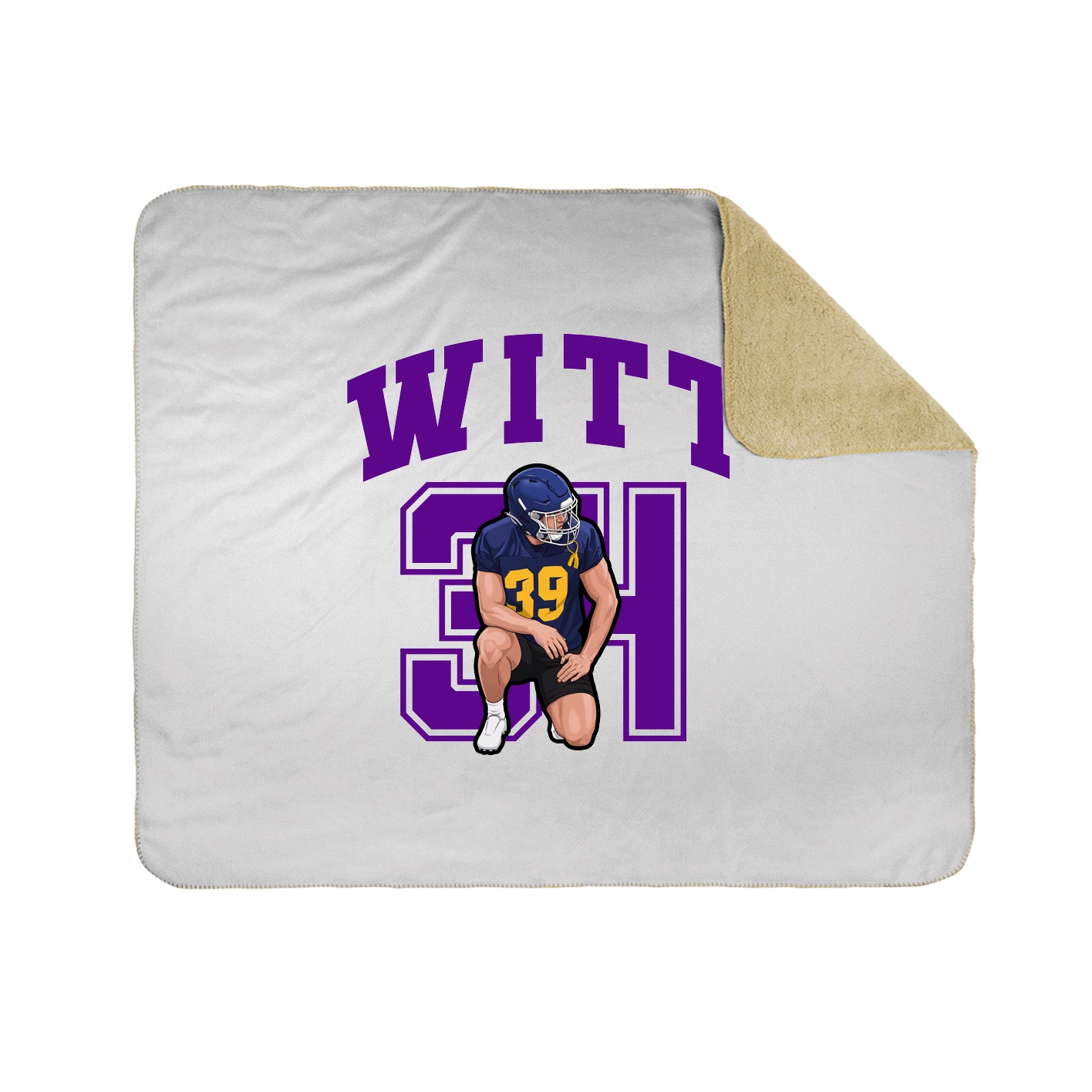 Throw Blanket — Number in White