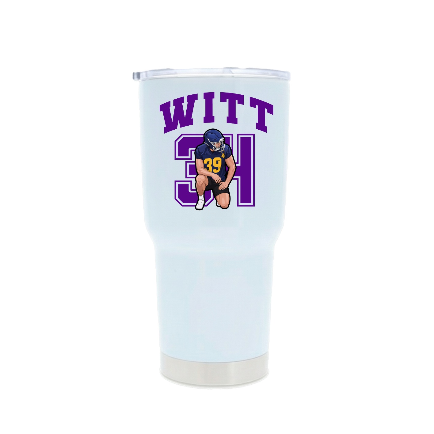 30oz Stainless Steel Tumbler — Number in White