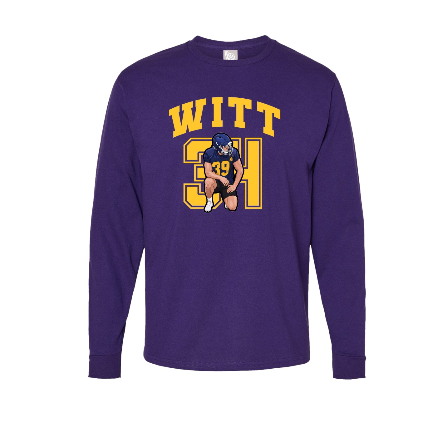 Long Sleeve Tee — Number in Purple