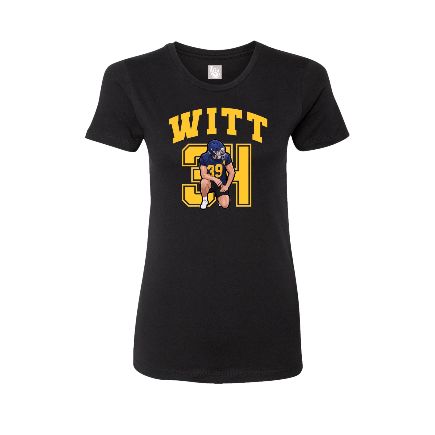 Fitted Women's Tee — Number in Black