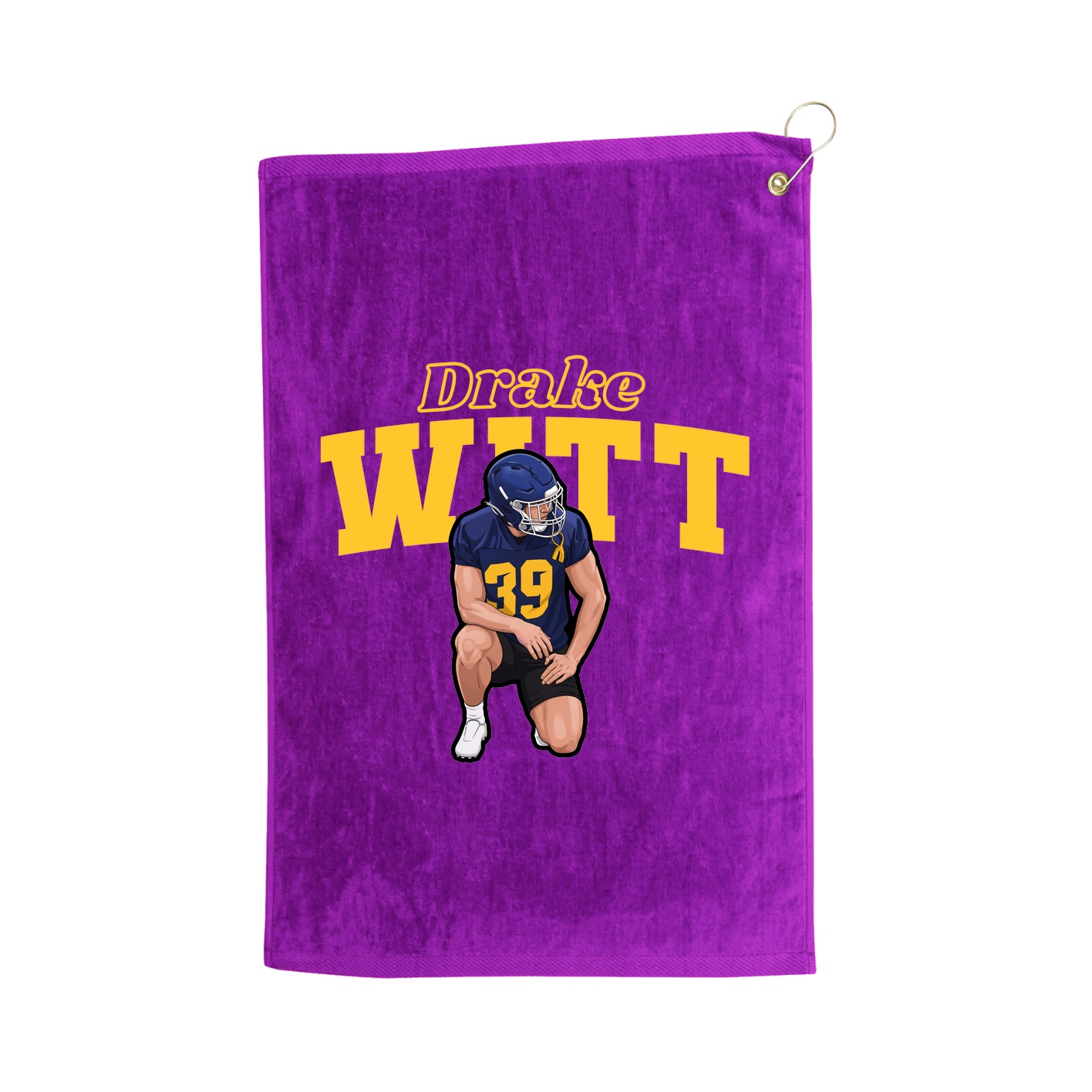 Golf Towel — Name Arch in Purple