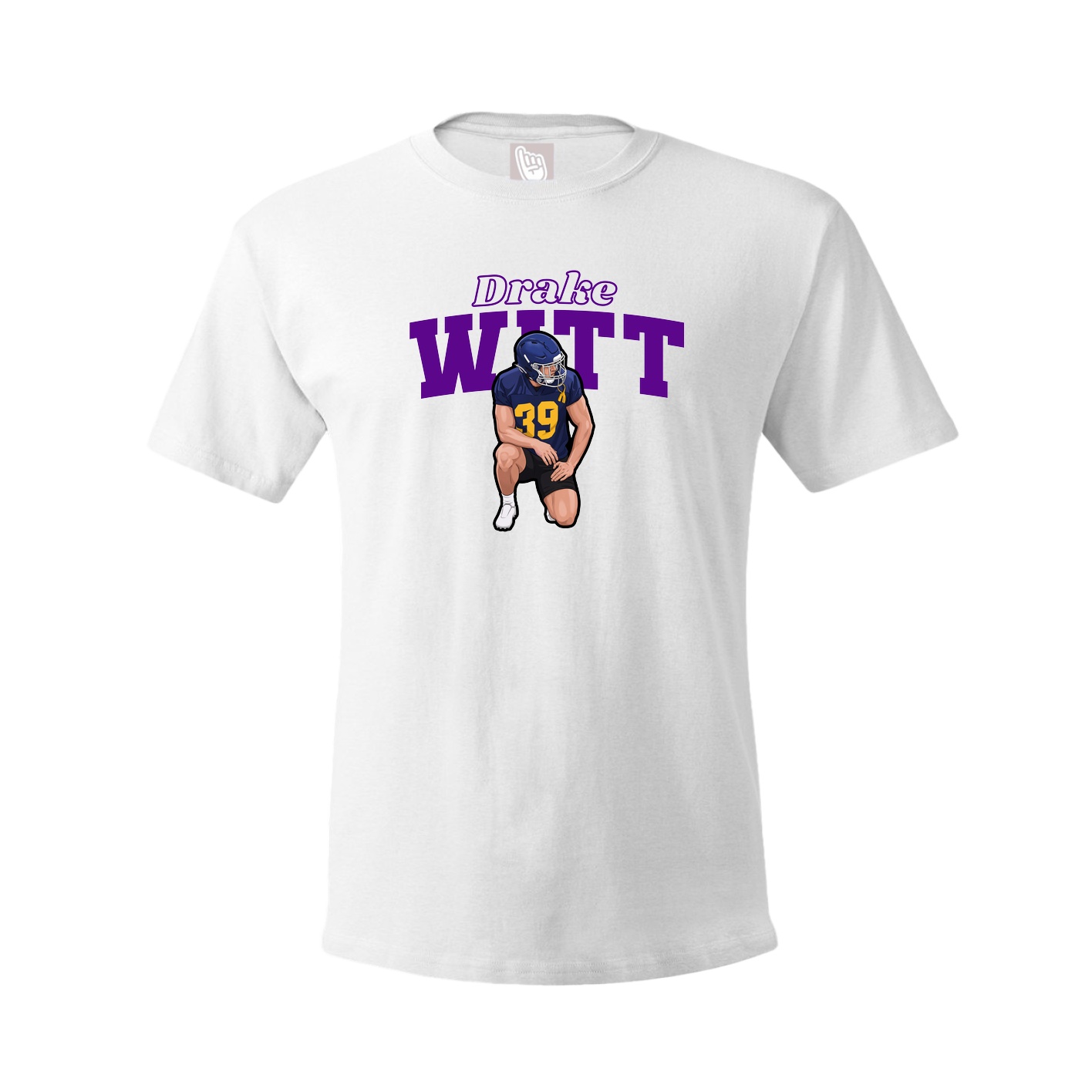 Youth Tee — Name Arch in White