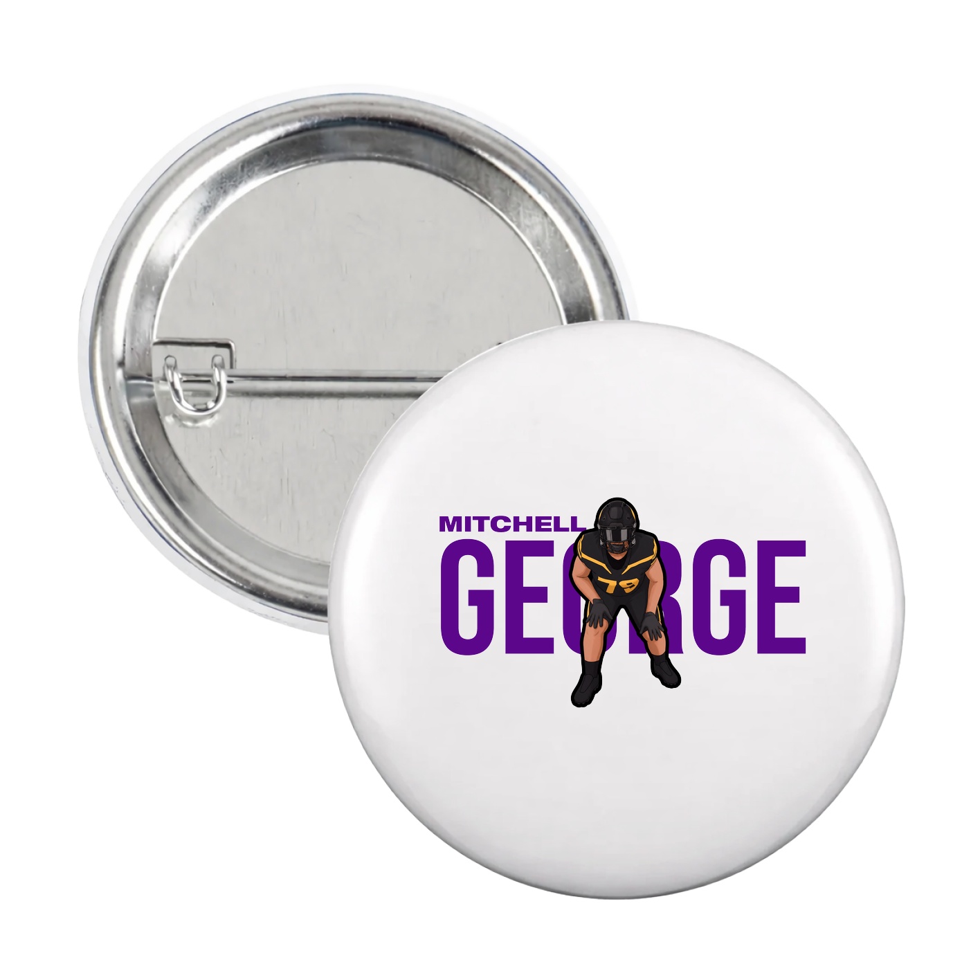 Game Day Button — Player Name in White