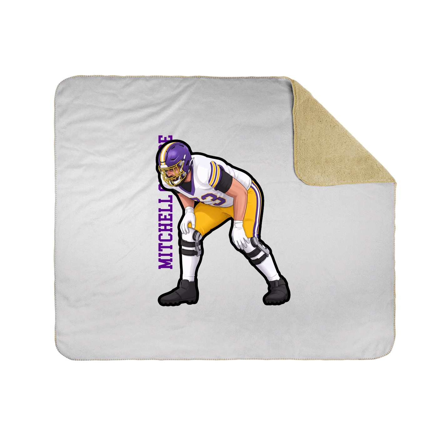 Throw Blanket — Name Vertical in White