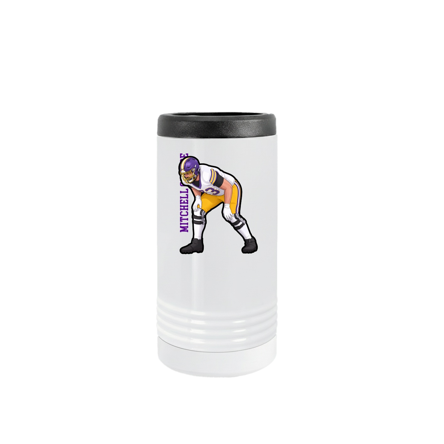 Slim Beverage Holder — Name Vertical in White